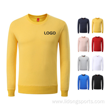 Long Sleeves Cotton Plain Unisex Crewneck Sweatshirt